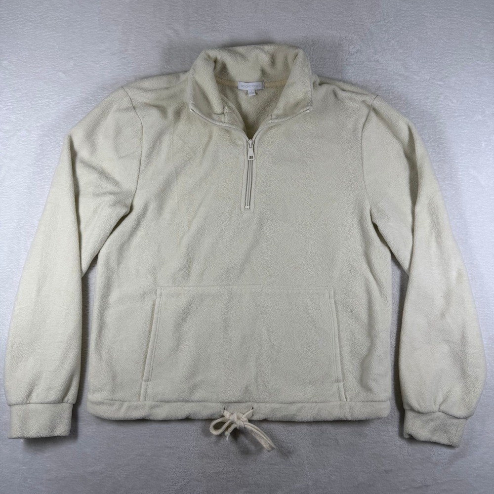 Beyond Yoga Womens Cream Fleece Quarter Zip Pullover Sweatshirt FP7818 Small USA